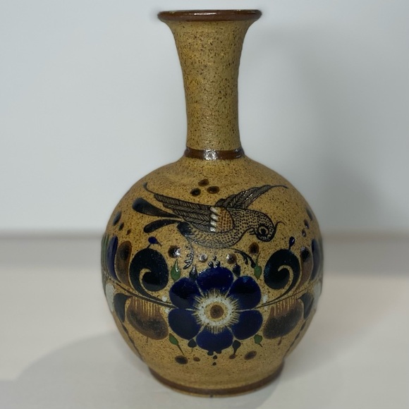 Tonala Netzi Pottery Vase Bird/Flowers Hand Painted 6” tall, Mexico, Can… - Picture 2 of 8